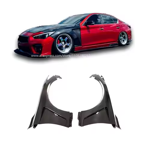 Suitable for Infiniti Q50Q50L Carbon Fiber Wide Body Racing Side Mudguard, 3K Carbon Fiber Texture,