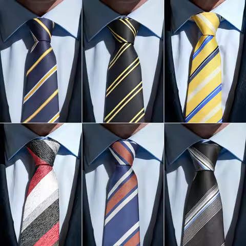 Classic Stripes 8cm Mens Fashion Necktie for Tuxedo Classic 8CM Tie Man Gift Valentine's Day Wedding