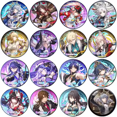 58mm Game Honkai Star Rail Fugue Aglaea Jiao qiu Gallagher Feixiao Sparkle Cosplay COSTUME Badge Pin