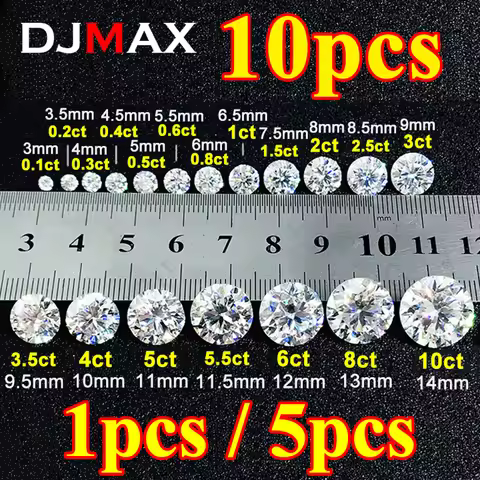 DJMAX Factory Direct Sales Moissanite Loose Stone D Color Moissanita Gemstone Lab Grown Diamond Cert