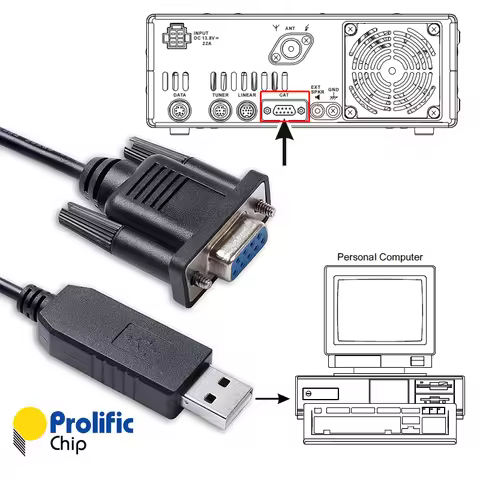 ST-9F USB Yaesu CAT Programming Cable Prolific USB Serial to DB9 Female Cable for Yaesu FTDX10 FTDX-