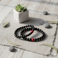 Hajar Jahanam agate bracelet and 1 red marjan 6 mm 8 mm