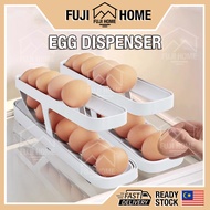🏠READY STOCK🏠Auto Rolling Egg Tray Egg Container Egg Tray Egg Storage Kitchen Fridge Organiser Bekas