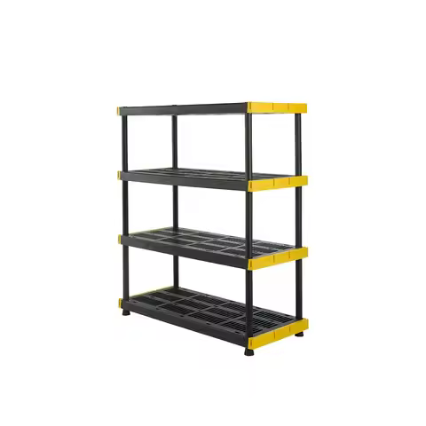 4-Tier Heavy Duty Plastic Storage Shelves for Garage Organization, Customized
