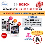 BOSCH Gigalight Plus 120 H4 Headlight Bulb 12V 60/55W 2pcs Perodua Viva (2007-14) / Kancil (1994-09)