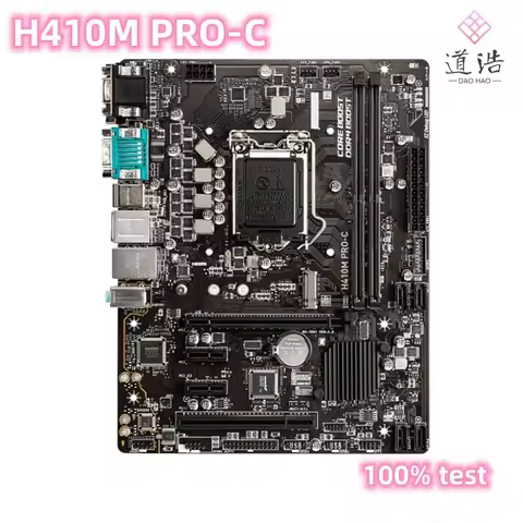For H410M PRO-C Motherboard 64GB VGA HDMI DVI-D M.2 LGA 1200 DDR4 Micro ATX H410 Mainboard 100% Test