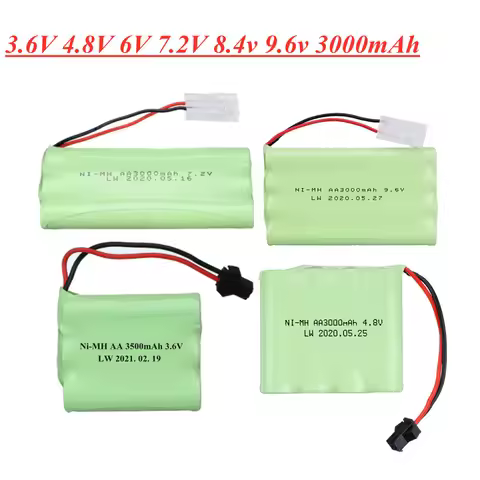 3.6V 4.8V 6V 7.2V 8.4v 9.6v NI-MH AA 3000mah Rechargeable Battery Pack For Remote Control Toys Elect