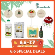 [9.9 Buy More, Save More]Green Spade - EM.1 - 1L + EM Bokashi Powder 1kg + Probiotic Bio Fertiliser 