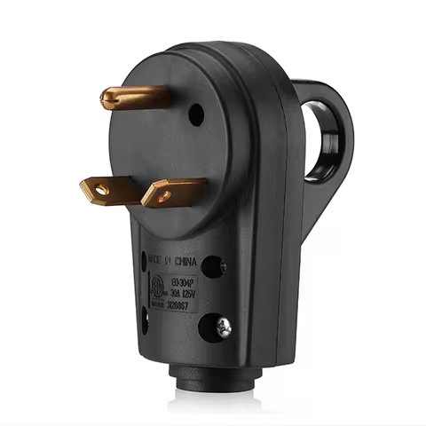 30AMP RV Replacement Male Plug with Easy Unplug Design, ETL Certified，RV Male Plug / Female Plug