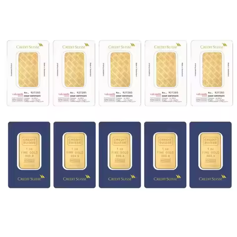 1~10pcs Replica Suisse Gold Bar 1 oz Gold Bullion with Different Serial Number Brass Core Fake Gold 