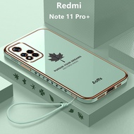 Casing Redmi Note 11 Pro+ 5G Case Maple Leaves Plating Cover Soft TPU Phone Case Redmi Note 11 Pro Plus