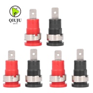 QIUJU 10Pairs Banana Jack Socket, Panel Mount Red & Black Banana Female Jack, Safe Return Type 4mm 3