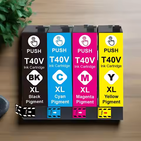 T40V Ink Cartridges Total 240ML (BK C M Y) for T40V XL Compatible for EPSON SC-T5170 SC-T5170M SC-T3