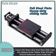 200mm Wide Heavy Steel Plate Slide Table Module Stroke 100~1000mm C7 Ballscrew SFS2505/SFS2510 Linea