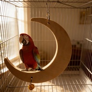 Parrot's Bird Swinging Toy Bird Platform Bell Moon Cotton Rope Macaron Cotton Rope Moon Platform Bir