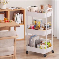 2/3/4/5 Tier Home Storage Trolley Kitchen Storage Organizer Handle Basket Trolley Rolling Utility Ca