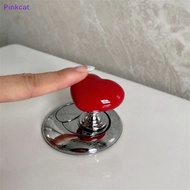Pinkcat Handle Toilet Press Button Heart Shaped Press  Push Switch Toilet Bathing Room Decor Water Press Flush Button Home Tools SG