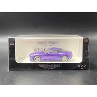 [Ready Stock] 1: 64 Small Light Aston Martin DB12 Aston Martin DB12 Alloy Car Model Purple Original 