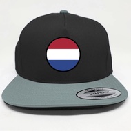 Camo HipHop Snapback Hat Netherlands Flag Dutch Flag