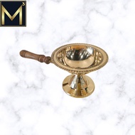 ORIGINAL BRASS DHOOPAKAL WITH WOODEN HANDLE FOR PRAYER/POOJA USAGE/BGP 037