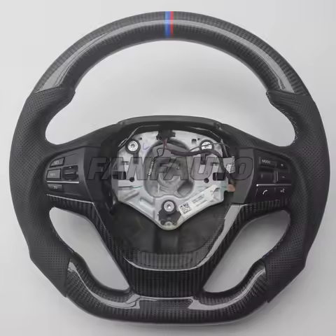 Replacement for BMW X3 X4 F25 F26 2011-2017 Real Carbon Fiber Steering Wheel with Leather
