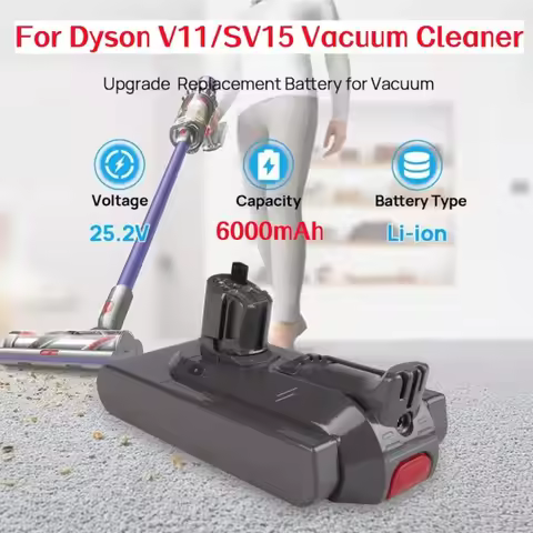 Latest Upgraded 25.2V 6000mAh Buckle Version Replacement Battery for Dyson V11 Vacuum Cleaner SV15/S