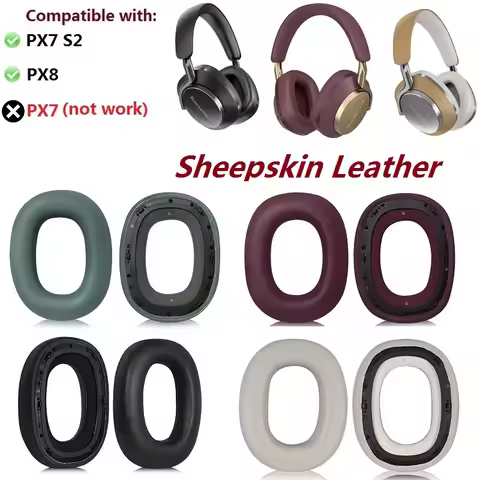 Genuine sheepskin Ear Pads For B&W Bowers & Wilkins PX8/PX7 S2/PX7 S2e Headphones Replacement Ear cu
