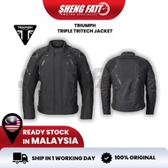 Triumph Triple Tritech Jacket – D30 Armor | Waterproof | Reflective | Connection Zip | CE Certified 