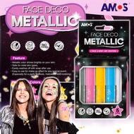 AMOS - 韓國 AMOS 閃粉繪臉彩蠟筆, 5色套裝 #FDM10P5《香港行貨》繪面畫臉畫面