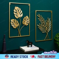Gold Frame Wall Deco | Golden Leaf Modern Home Deco | Bingkai Emas Daun Emas Home Decor | Monstera S