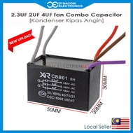 2.3uF 4uF 4uF Fan Motor Starting Combo Capacitor 3-in-1 [ Kondenser Kipas Angin Combo ]