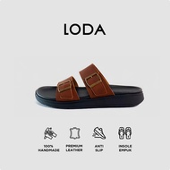 LOKAL LODA - Daxter Brown Premium Leather Slide Sandals for Adult Men