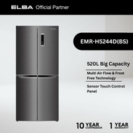 [12.12 OFFER] ELBA Fridge 520L Multi Door Fridge Refrigerator EMR-H5244D(BS) / 4 Door Fridge Peti Se
