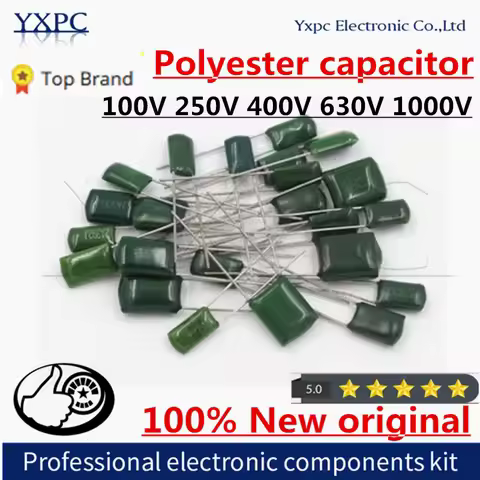 50pcs 100V 250V 400V 630V 1000V Polyester film capacitor 1NF 1.2NF 1.5NF 10NF 47NF 103J 104J 2A473J