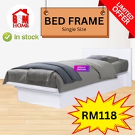 Wooden Single Bed Frame with Headboard Katil Double Kayu Queen Size Katil Double Katil Single Perabot Furniture Simple