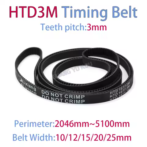 HTD 3M Closed Loop Rubber Timing Belt Length2046/2061/2088/2100/2121/2160/2220/2388/2460/3000/3600/4