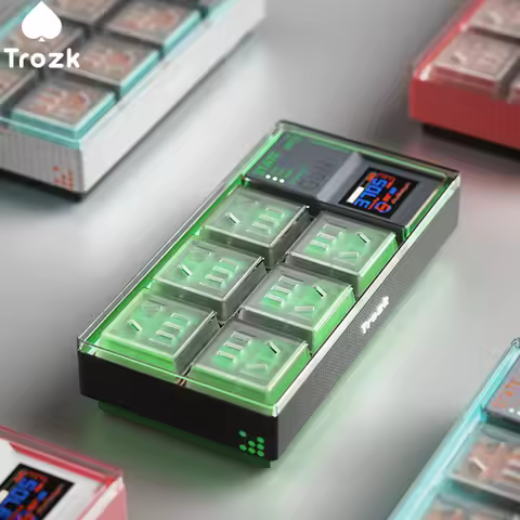 Trozk Hard Box 65 Gaming Extension Socket 65W GaN Fast Charge Smart Screen RGB Light Charger Gaming 