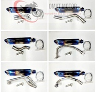 Sale ปลายท่อ Ak 18 นิ้ว ไทเท เงาทั้งใบ ตัวผอม พร้อมคอท่อ Mslaz R15 MT-15 MSX Demon 150 PCX 150/160 A