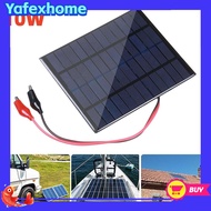 [YAFEXHM] 10W 12V Outdoor Portable Solar Panel with Clip for 9-12V Battery Charging