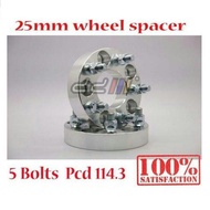 2Pcs Wheel Spacer 25mm 5x114.3 Toyota Camry Corolla Harrier Alphard Vellfire Honda Accord Civic FB F