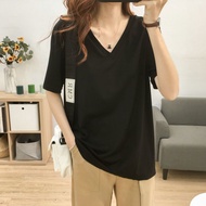 Large T-shirt   T恤女    300斤    特大码  200斤   加肥加大    短袖    胖mm   宽松    显瘦上衣    大码V领T恤   nn882.my2.10