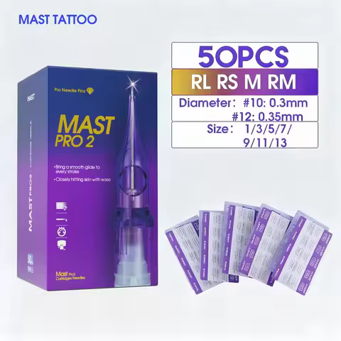 Mast Pro 2 Tattoo Cartridge Needles 50pcs Mixed Size RL RM M RS Tattoo Supplie Tattoo Needle Tips fo