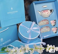 ของแท้ WEDGWOOD Weizhi live cherry blossom spring bud series ชุดกาน้ำชา bone china ถ้วยและจานรองถ้วยกาแฟยุโรปของขวัญกล่อง