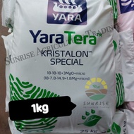 1kg Yara Tera Kristalon special 18-18/18+3MgO+micro Water soluble Fertilizer Baja Gemuk Baja Subur (Repack)