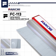 ROLL 50cm Sticker FANCHI FC113 Satin White Light Blue Satin 50cm x 9m ROLL