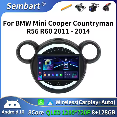 Car Radio Android 16 For BMW Mini Cooper R56 R60 R51 2006 - 2015 GPS Carplay Navigation Stereo Auto 