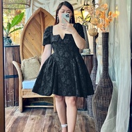 CURVY MNL Tara Plus Size Embossed Flare Dress Plus Size Dress Woman Dress Dinner Elegant Dress Korea