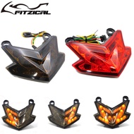 Motorcycle LED Tail Light Taillight Stop Light Rear Lamp w/ Turn Signals Smoke/Red Lens For Kawasaki