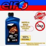💯 ORIGINAL ELF MOTO 4 GOLD 15W50 Premium 4T Motorcycle Engine Oil | Original ELF Malaysia | API SN /