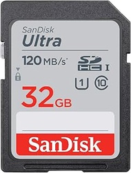 SanDisk Ultra SDSDUN4-032G-GHJNN SD Card, 32 GB SDHC Class 10 UHS-I Reading, Up to 120 MB/s